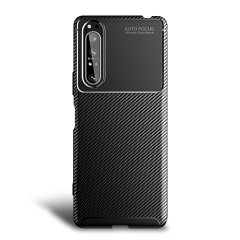 Olixar Sony Xperia 5 II Carbon Fibre Protective Case - Black