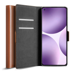 Olixar Genuine Leather OnePlus 9 Pro Wallet Stand Case - Brown