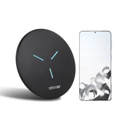 Olixar Black 15W Fast Wireless Charger Pad - For Samsung Galaxy S21 Plus