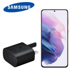 Official Samsung Black 25W PD USB-C UK Wall Charger - For Samsung Galaxy S21