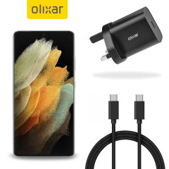 Olixar Samsung Galaxy S21 Ultra 18W USB-C PD Fast Charger & 1.5m Cable
