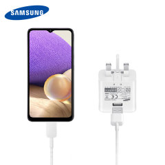 Official Samsung Galaxy A32 5G Fast Charger & USB-C Cable - White