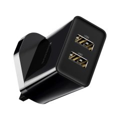 Baseus Speed Mini QC 10.5W Dual Port USB-A Mains Charger - UK - Black