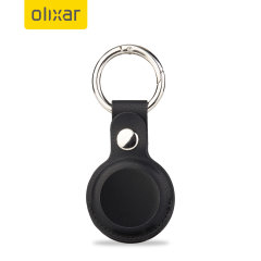 Olixar Apple AirTags Genuine Leather Keyring Case With Solid Back