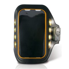 Ksix Adjustable LED Fitness Armband Holder for up to 4" Devices