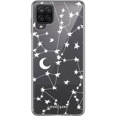 LoveCases Samsung Galaxy A12 Gel Case - White Stars And Moons