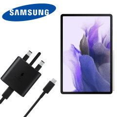 Official Samsung Tab S7 FE 45W Fast Wall Charger & USB-C to C 1m Cable
