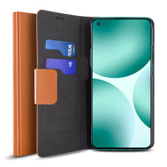 Olixar Leather-Style Oneplus Nord CE 5G Wallet Stand Case - Brown
