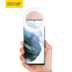 Olixar Samsung Galaxy S22 Ultra Clip-On Selfie Ring LED Light - Pink