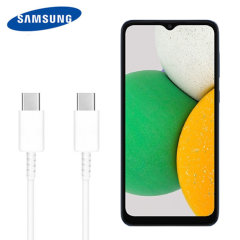 Official Samsung Galaxy A03 Core USB-C to USB-C PD Cable - 1m - White