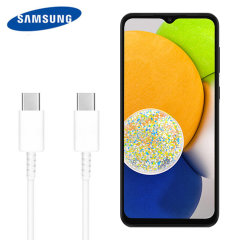 Official Samsung Galaxy A03 USB-C to USB-C PD Cable - 1m - White