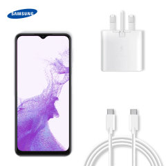 Official Samsung 25W White UK Wall Charger and 1m USB-C Cable - For Samsung Galaxy A23