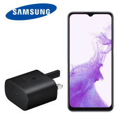 Official Samsung Galaxy A23 4G 25W PD USB-C UK Wall Charger - Black