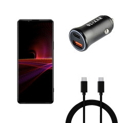 Olixar Black 36W Dual Car Charger and 1.5M USB-C Cable - For Sony Xperia 1 IV