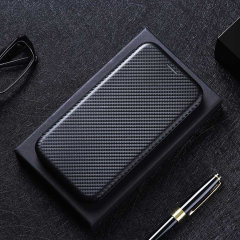 Olixar Black Carbon Fibre Wallet Stand Case - For Sony Xperia 1 IV