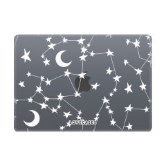 LoveCases Clear Gel Case With White Stars And Moons Pattern - For Macbook Air 13" 2022