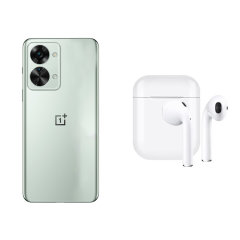 FX True Wireless White Earphones With Microphone - For OnePlus Nord 2T 5G