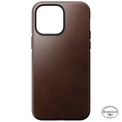 Nomad Horween Leather Modern Rustic Brown Protective Case - For iPhone 14 Pro Max