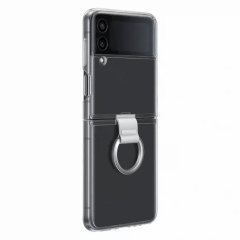 Official Samsung Transparent Clear Cover Case With Ring - For Samsung Galaxy Z Flip4