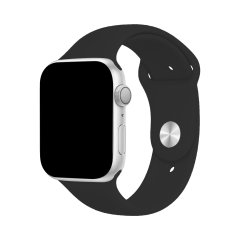 Olixar Black Silicone Sport Strap - For Apple Watch Series 5 44mm