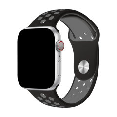 Olixar Black and Dark Grey Double Silicone Sports Strap (Size S) - For Apple Watch Series SE 40mm
