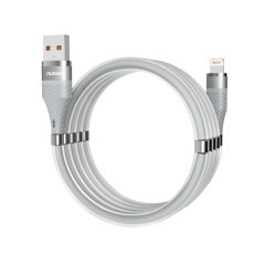 Dudao Grey 1m Magnetic Self-Organising USB-A to Lightning Cable - For iPhone 14