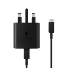 Official Samsung Black 45W Fast Wall Charger & 1m USB-C to C Cable - For Samsung Galaxy Z Flip4