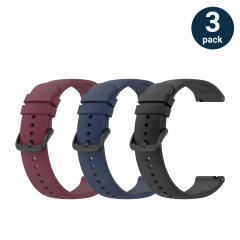Olixar 3 Pack (Black, Blue, Maroon) M/L Soft Silicone Straps - For Samsung Galaxy Watch 5 Pro