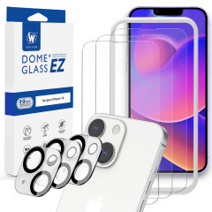 Whitestone Dome EZ Glass Screen and Camera Protector Triple Pack with Installation Jig  - For iPhone 14