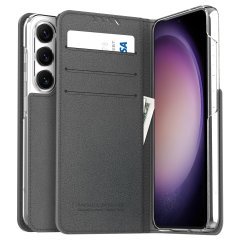 Araree Mustang Charcoal Grey Wallet Leather-Style Case - For Samsung S23