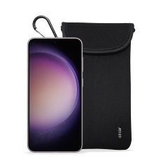 Olixar Neoprene Black Pouch with Card Slot - For Samsung Galaxy S23 Plus