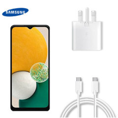 Official Samsung White 25W UK Wall Charger & 1m USB-C Cable - For Samsung Galaxy A14