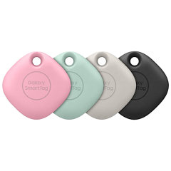 Official Samsung Galaxy Black & Oatmeal & Mint & Pink SmartTag Bluetooth Compatible Tracker - 4 Pack