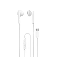 Dudao White 1.2m USB-C Wired Earphones with Built-in Microphone