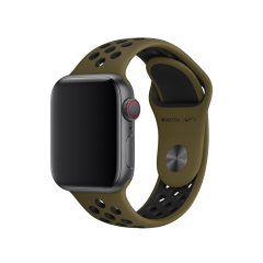 Official Apple Olive Flak Nike Sport Band (Size S) - For Apple Watch SE 40mm