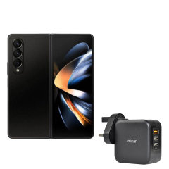 Olixar Super Fast 65W GaN USB A and USB-C Wall Charger With Super Fast Braided USB-C to C Cable - For Samsung Galaxy Z Fold5