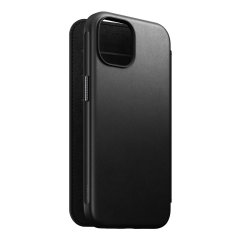 Nomad Leather Modern Folio Black Protective Case - For iPhone 15