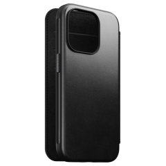 Nomad Horween Black Leather Folio Case - For iPhone 15 Pro