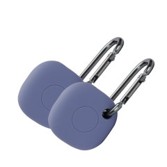 Olixar 2 Pack Purple Silicone Covers with Carabiner - For Samsung Galaxy SmartTag 1st Generation