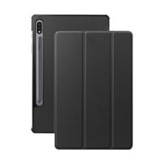 Olixar Black Leather-Style Case with S Pen Holder - For Samsung Galaxy Tab S9 Plus