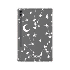LoveCases White Stars & Moon Gel Case - For Samsung Galaxy Tab S9 Plus