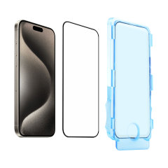 Olixar Easy Fit Tempered Glass Screen Protector - For iPhone 15 Pro