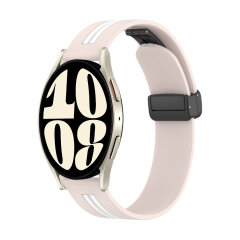 Olixar D-Buckle Pink & White Adjustable Silicone Watch Strap - For Samsung Galaxy Watch 6