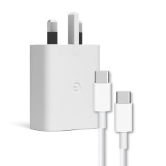 Official Google 30W White USB-C Fast Charger & 1m USB-C Cable - For Google Pixel 8 Pro