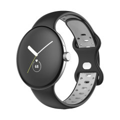 Olixar Black & Grey Silicone Active Sport Band Large - For Google Pixel Watch 2