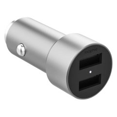 Mophie 24W Dual USB-A Port Silver Car Charger