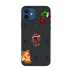 LoveCases Black Silicone Case & Christmas Jibbitz - For iPhone 12