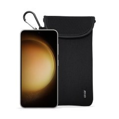 Olixar Black Shock and Impact Resistant Neoprene Pouch with Card Slot - For Samsung Galaxy S24 Ultra