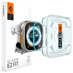 Spigen Twin Pack Glas.tR EZ Fit Tempered Glass Screen Protectors - For Apple Watch Ultra 2