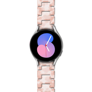 LoveCases Light Pink Tortoise Shell Resin Links Band - For Samsung Galaxy Watch 7